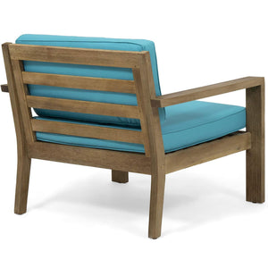 Antoine Outdoor Acacia Wood Club Chairs With Cushions (Set of 2)