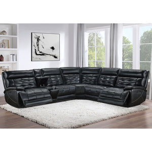 Hayden - Dual Power Reclining Sectional Sofa - Black