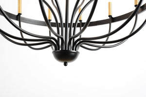 15-Light Industrial Iron Candle Chandelier Modern Farmhouse Pendant Light