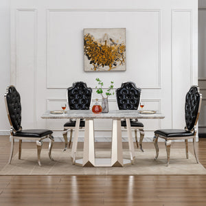 Marble Dining Table for 6 People