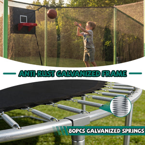 14FT Sports Fitness Trampoline with Enclosure Net