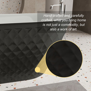 Freestanding Bathtub With Diamond Pattern Design