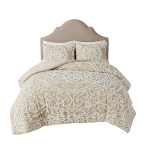 King/Cal King 3 Piece Tufted Cotton Duvet Cover Set