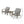 Celestaria 3 Piece Outdoor Chat Set with Adirondack Chairs