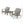 Celestaria 3-Piece Outdoor Chat Set with Adirondack Chairs, Cushions and Side Table