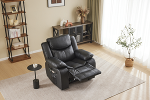 Black Color Air Leather Recliner Chair with Vibration and Heating