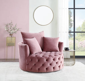 Zunyas Velvet Accent Chair With Swivel
