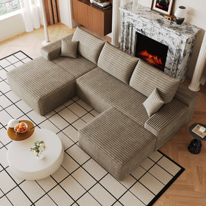 107" Cloud Sectional Sofa with Ottoman