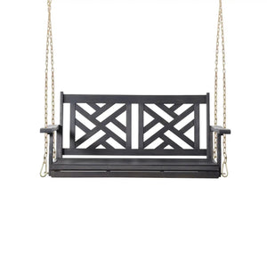 Alejandro Acacia Wood Porch Swing with Slat Panel Seating