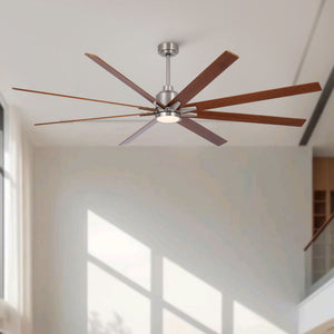 Oversized Large Ceiling Fan With Dimmable LED Light, 8 Blades, Remote Control