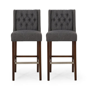 Solstara Upholstered Dining Barstool with Button Tufted and Wing Back