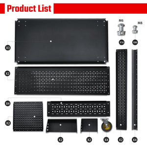 3-Tier DIY Detachable Utility Cart With Steel Pegboard