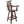Rustic Tall Bistro Chair Decorative Star Backrest And Footrest, Fir Wood, 4 Foot - Brown
