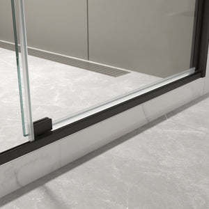 50-54"W x 74"H Pivot Shower Door with Matte Tempered Glass Finish