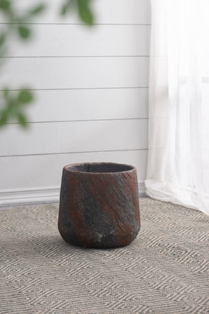 12.6x12.6x11.8" Cement Planter Small, Indoor Outdoor Garden Functional Decor