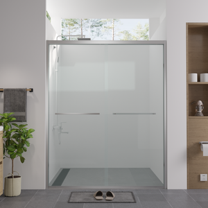 56-60"x74" Aluminum Frame Double Sliding Shower Door