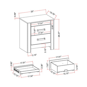 Lorenzo - Nightstand With Hidden Compartment And Handles - Silver