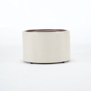 Nesting Ottomans, Round Coffee Table & Bench With Tray (Set of 2)
