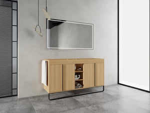 60-Inch Freestanding Bathroom Cabinet with Soft Close Doors & Open Storage