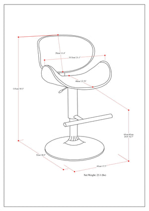 Marana - Multifunctional Handcrafted Bentwood Adjustable Swivel Bar Stool
