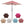 9FT Umbrella Red Stripes