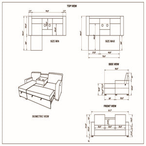 Territory - Pull Out Sofa Bed With Design - Dark Gray