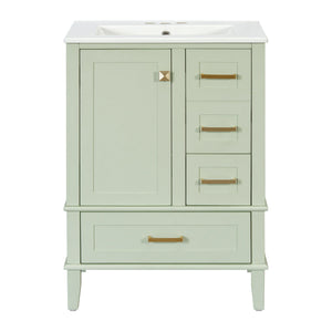 Bathroom Vanity, Modern Bathroom Cabinet With Sink Combo Set, Bathroom Storage Cabinet With A Soft Closing Door And 3 Drawers, Solid Wood Frame