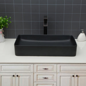 Modern Ceramic Rectangular Bathroom Vessel Sink With European Design