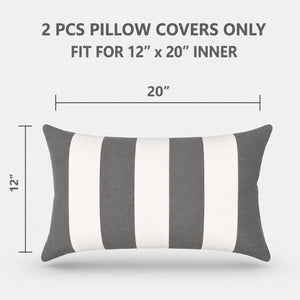 4 Pack Outdoor Lumbar Pillow Covers - 12x20 Inch