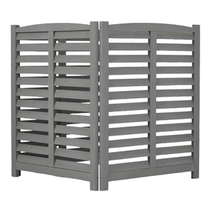 3 Panel Outdoor Wooden Air Conditioner Fence