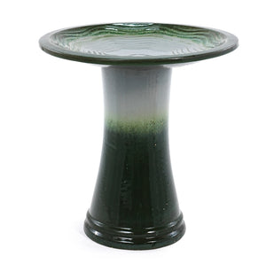 17" Ceramic Bird Bath for Outside, Elegant Tall Outdoor Bird Bath