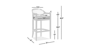 Americana - Mid-Century Modern Cane Back Counter Stool