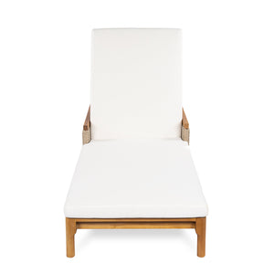 76.8" Solid Acacia Wood Sun Lounger Set of 2 with Cushions