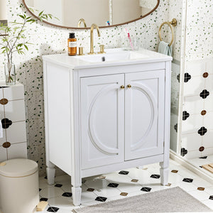 30" No Assembly Needed Vintage Bathroom Vanity