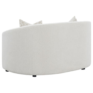 Rory - Sloped Arms Loveseat With Pillows - White