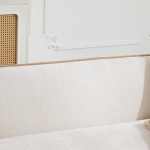 Coral 82" Curved Boucle Sofa, 3-Seater