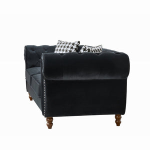 Chesterfield 3 And 2 Seater Upholstery Sofa With Roll Armrest & Nailhead Fabric Couch