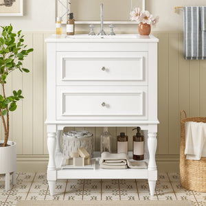24" Bathroom Vanity with Ceramic Sink