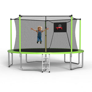 14FT Sports Fitness Trampoline with Enclosure Net