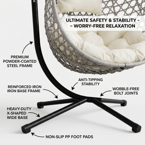 Foldable Hanging Egg Chair with Stand