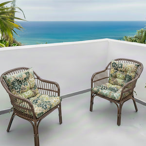 Outdoor Chair Cushions Set of 2, 19 x 19 x 4 Inch Tufted Seat Cushions
