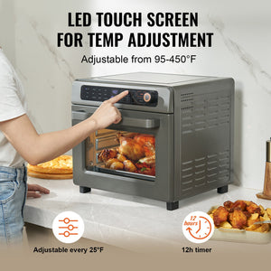 12-in-1 Air Fryer Toaster Oven 25L Stainless Steel 1700W