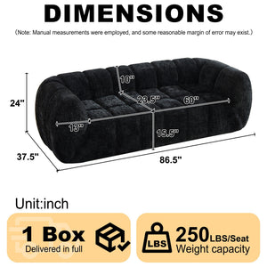 Modern Sofa With Piano Key Backrest