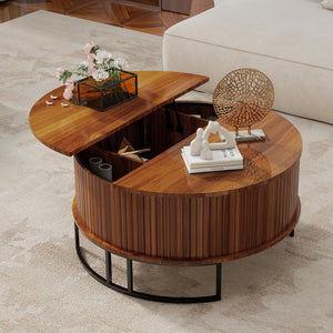 31.5" Round Coffee Table with Storage