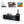 Black 125-Inch Double Stainless Steel Gas Outdoor Kitchen Barbecue Grill