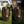 Outdoor Barrel Water Fountain with Rustic Wood Look Resin