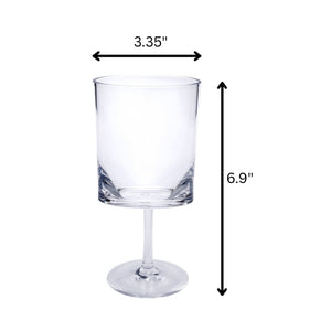 Halo - Leadingware Oval Plastic Wine Glasses (Set of 4) Unbreakable Bpa Free Acrylic, 12Oz - Clear