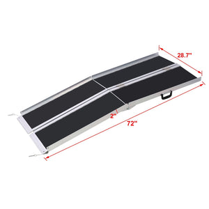Portable And Foldable Wheelchair Ramp With Non-Skid Surface