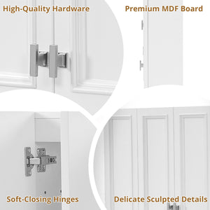 Wall Mounted Bathroom Cabinet With 5 Adjustable Shelves