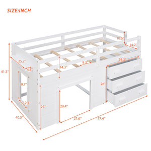 Loft Bed With Cabinet And Shelf